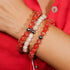 Pourpre | Argent | Bracelet macramé verre luciole